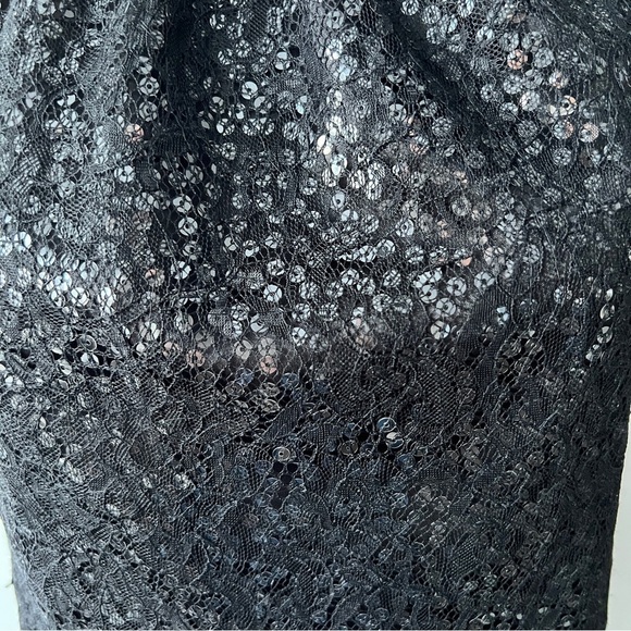 Tahari New with Tags Black Sheer Sequence Kimmy Blouse Size XS - Picture 2 of 12